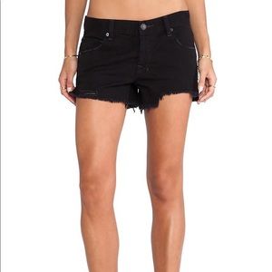 Free People Shark Bite Black Denim Shorts
